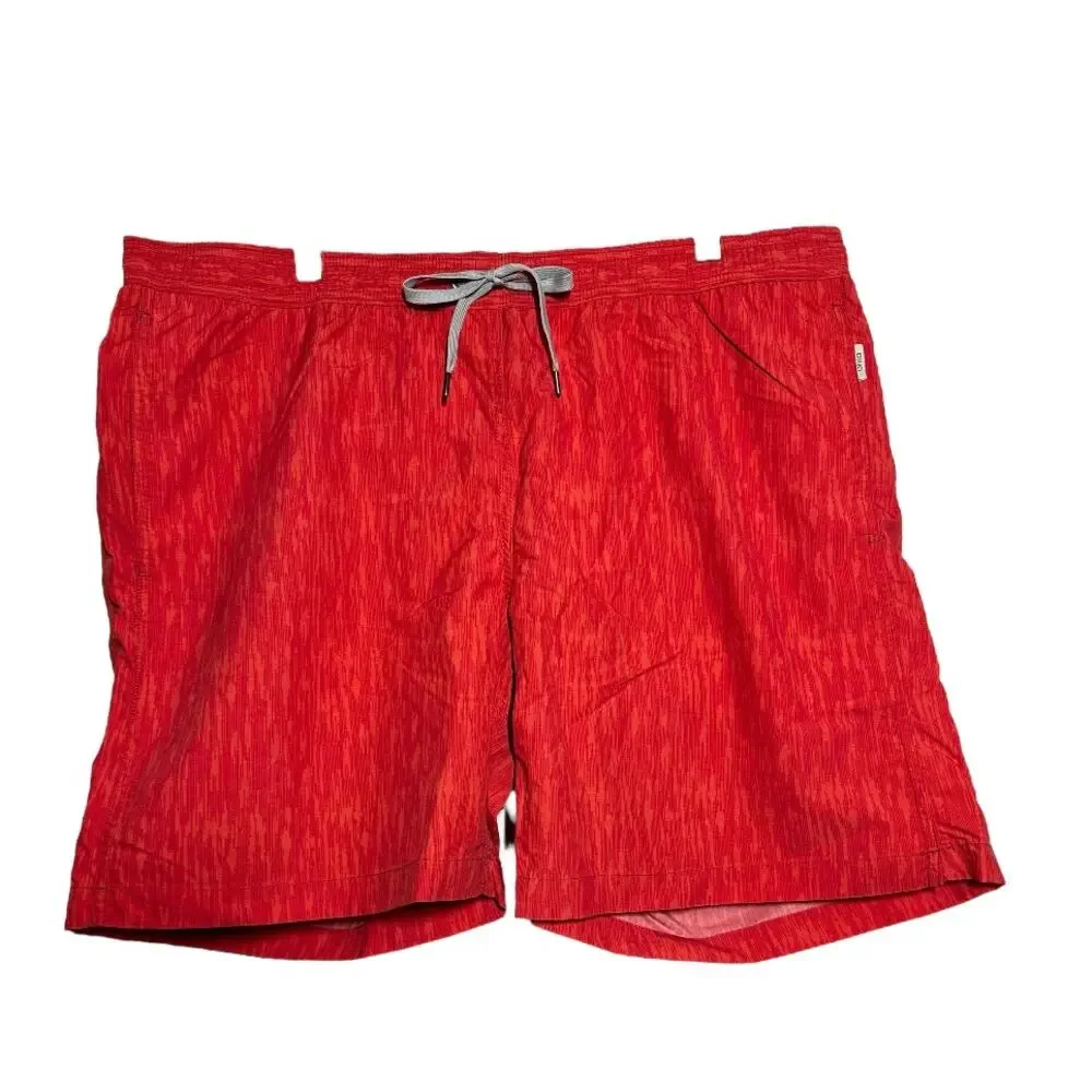 Onia Land to Water Swim Shorts Stretch Drawstring Waist Mesh Lined Red XXL